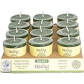Premium Scented Hand Made Chakra Energy Candle | Votive 12-pack | Healing, Anahata| Yoga, Prayer & Meditation Candle | Long B