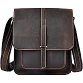 Le'aokuu Mens Genuine Leather Messenger Shoulder Sling Satchel Bag Cross Body