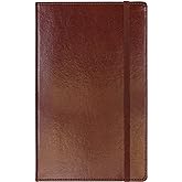 C.R. Gibson MJ5-4792 Brown Bonded Leather Notebook with 240 Ruled Pages, 5" W x 8.25" H