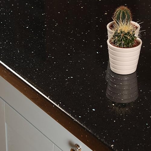 Black Sparkle Effect Laminate Kitchen Worktops Andromeda (3000 x 600
