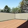 TANG 3' x 96' Beige Balcony Privacy Screen Fence 200GSM Deck Fence Outdoor Privacy Cover Weather Resistant for Patio Apartment Deck Porch Backyard Railing Screen