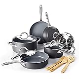 GreenPan Lima Healthy Ceramic Nonstick, Cookware Pots and Pans Set, 12 Piece, Gray