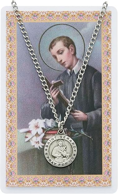 Zinn Silber St Gerard Medaille 61 Cm Gebet Card Set Schutzpatron Der Fruchtbarkeit Schwangerschaft Lieferung Und Geburt Katholischen Saint Gerard Majella Schutzpatron Der Geburt Amazon De Schmuck