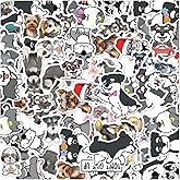Cute Schnauzer Dog Stickers Pack for Lovers Kids Teens Laptop Water Bottle Decoration 50pcs Vinyl Motorcycle Phone Case Wall Car Bike Bumper Hard Hat Adults Bottles