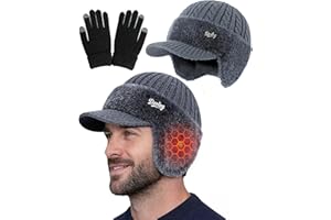 storeet ColdShield Trapper Hat w/Ear Flaps for Seniors to Protect Freezing Ears & Head,Winter Warm Fleece Knit Hat Beanie