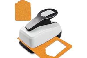 HKKYO 2 inch Tag Punch, Paper Punches, Tag Punches for Paper Crafts, Hole Puncher for Tags, Gift Tag Punch, Craft Punches for Paper Crafts, Tag Cutter Punch, tag Maker