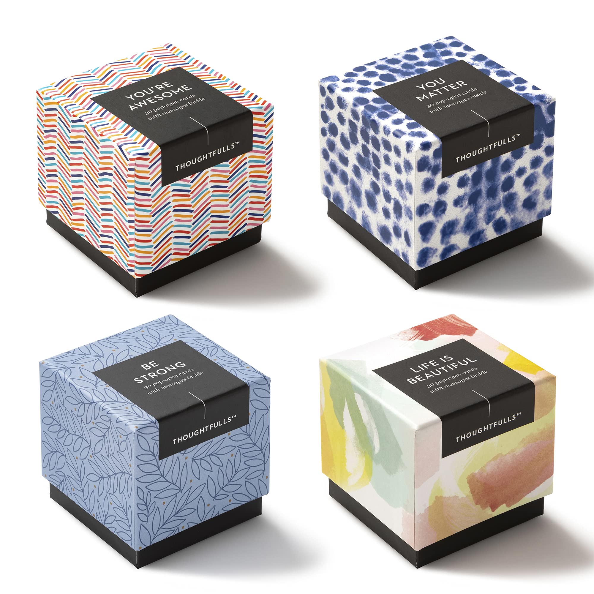 Compendium ThoughtFulls Pop Open Cards - Pack of 4 You're Awesome, You Matter, Be Strong, Life Is Beautifulls, 120 Pop Open Cards Each with a Different Message Inside