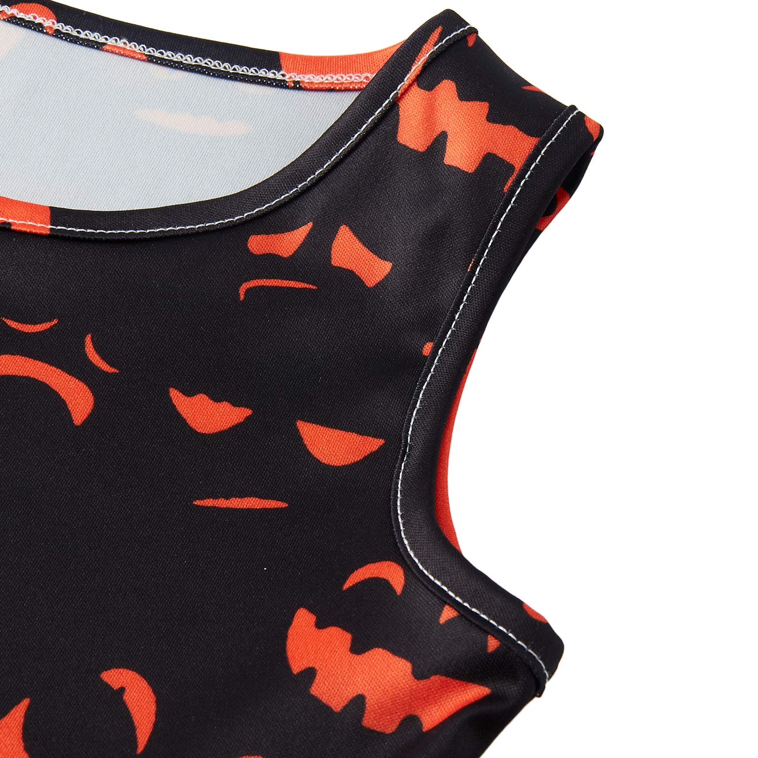 Idgreatim Girls Summer Printed Pumpkin Ghost Candy Sleeveless Round Neck Dress 4-5T