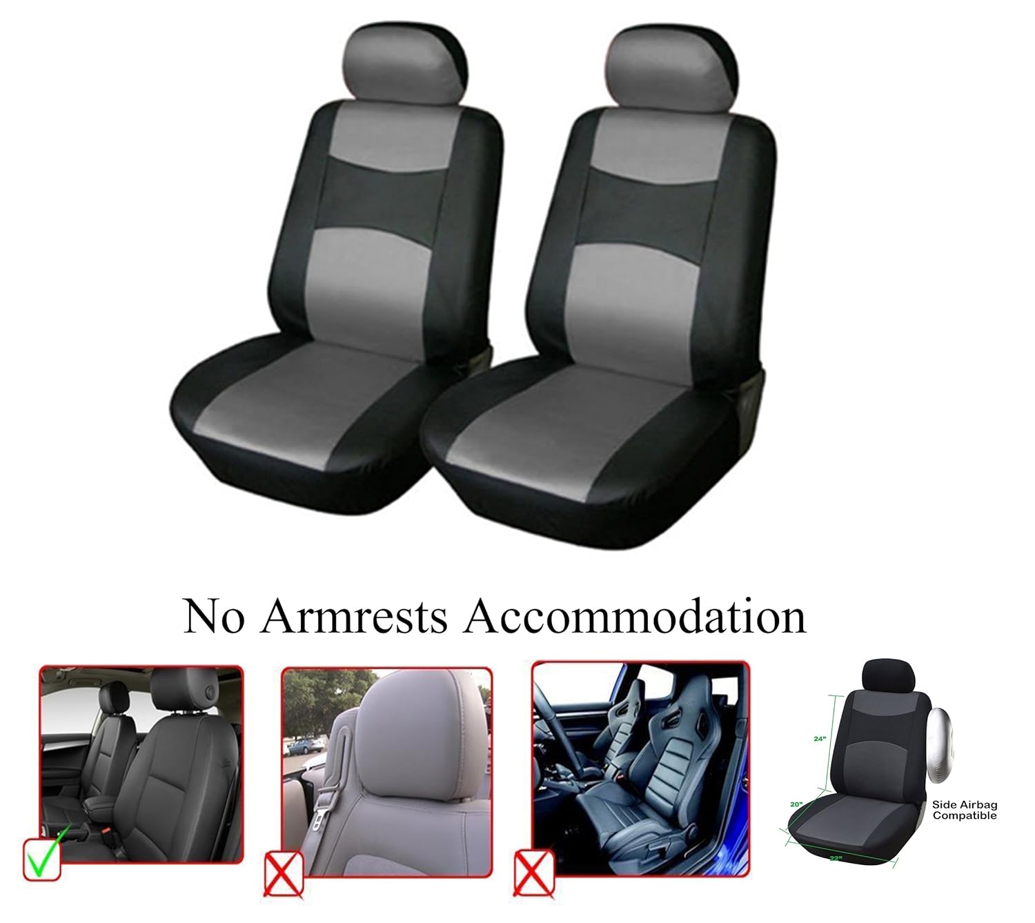 CAR SEAT COVERS fit Audi A4 Leatherette full set Black/Grey archives