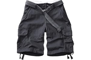 AKARMY Men's Camo Cargo Shorts Outdoor Multi-Pocket Cotton Casual Shorts with No Belt