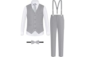 ELPA ELPA BORN FOR ALL WONDERFUL THINGS ELPA ELPA Boys' Formal Suit Set, with Suspenders, Adjustable Waist, from Toddlers to Teen