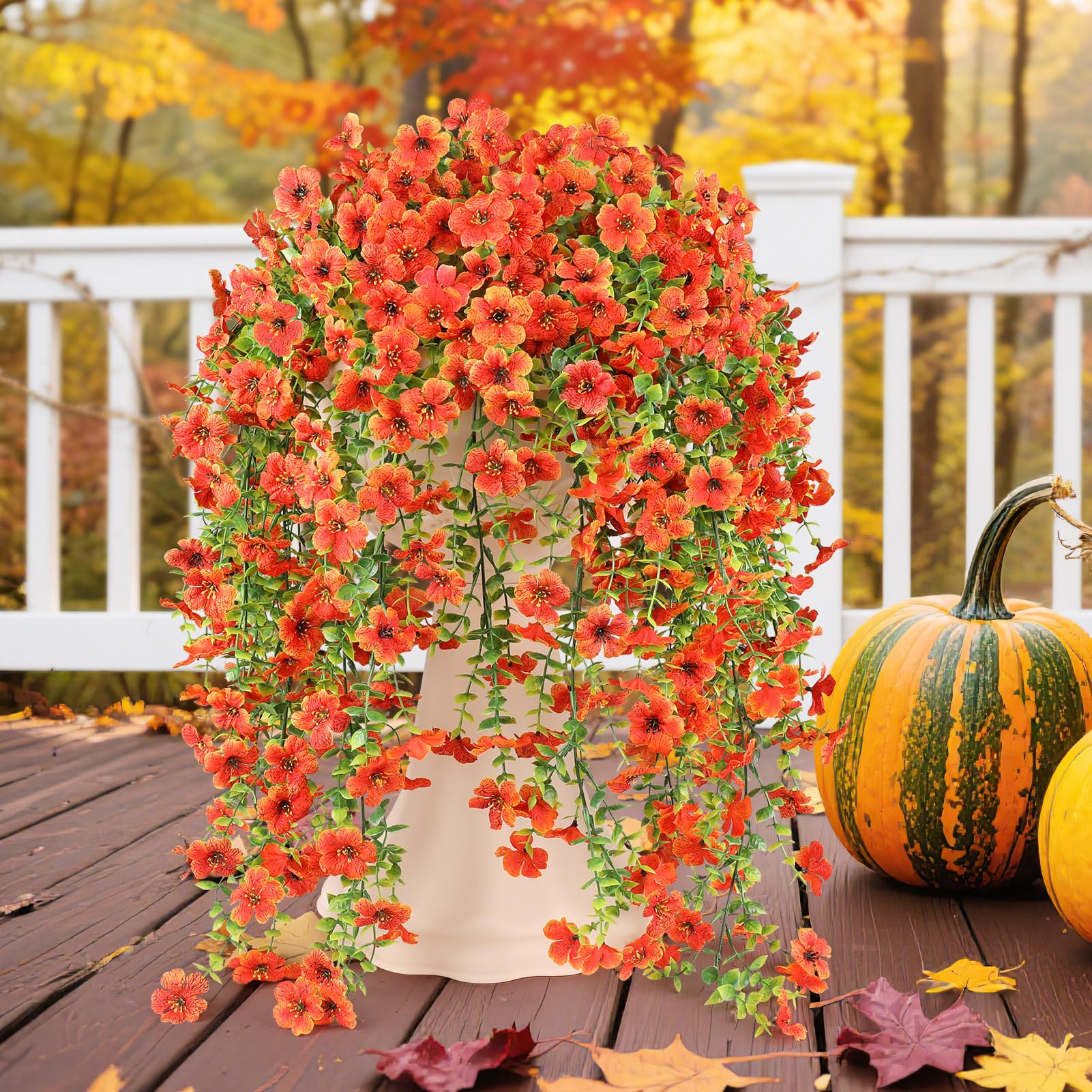 6 Bundles Artificial Fall Flowers for Outdoors Fake Plants Garden Home ...