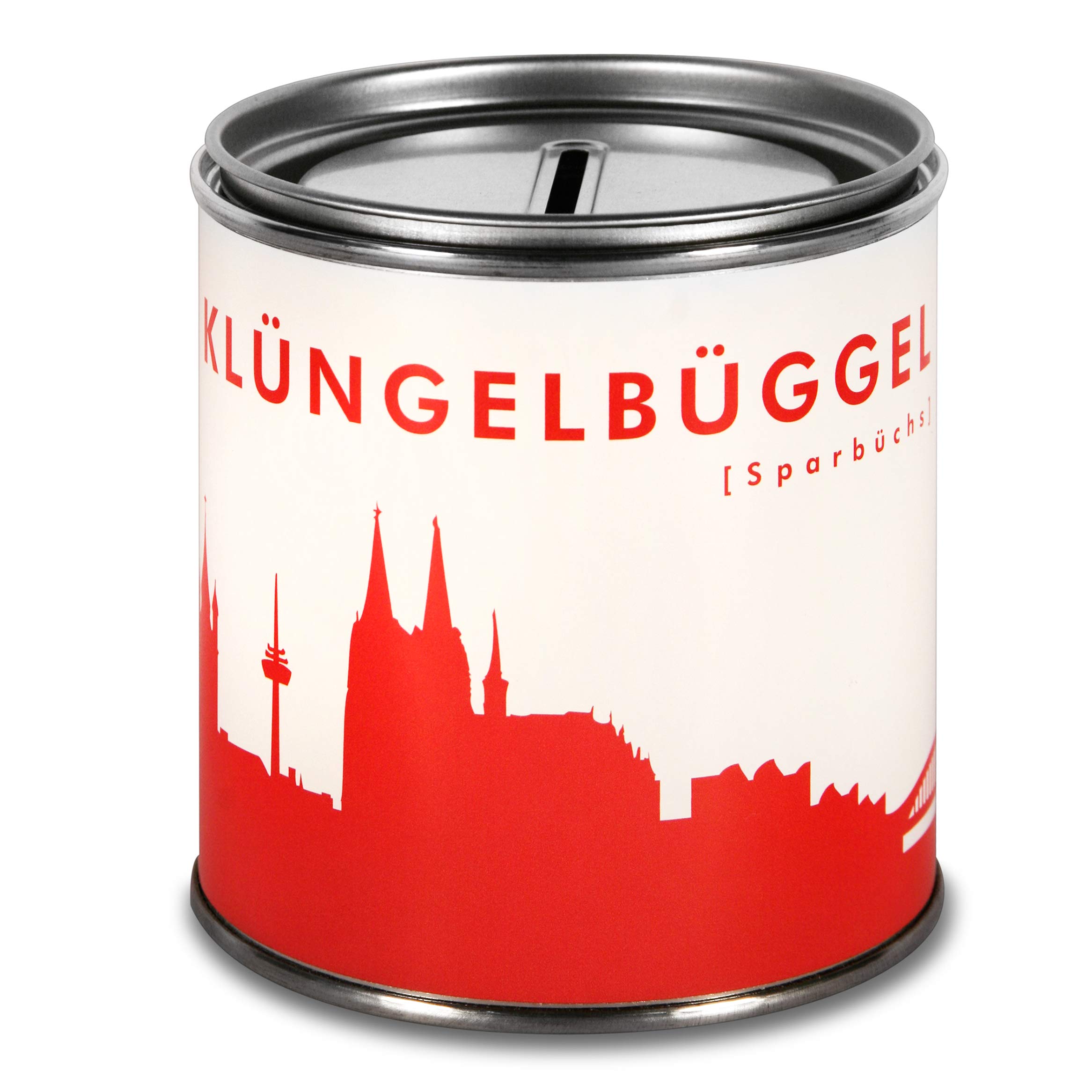 Red Piggy bank COLOGNE "KLÜNGELBÜGGEL" - CITY CASH BOX by 44spaces®