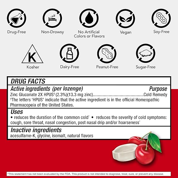 COLD-EEZE SUGAR-FREE, NATURAL WILD CHERRY ZINC LOZENGES, HOMEOPATHIC COLD REMEDY, SHORTENS THE COMMON COLD, SORE THROAT, COUGH, CONGESTION & POST NASAL DRIP, 25 CT