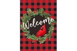 CHWGLFGG Christmas Diamond Painting Kits for Adults Beginners, Cardinal Bird 5D Diamond Art Kits, DIY Full Round Drill Wreath Welcome Gem Art, Seasonal Holiday Home Wall Decor 12 x 16 Inch