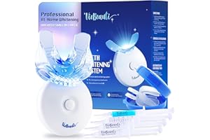 Teeth Whitening Kit with LED Light: VieBeauti Tooth Whitener for Sensitive Teeth - Removes Stains from Food Coffee Smoking Wi