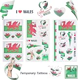 AhfuLife Welsh Flag Tattoos 24 Sheets St. David's Day Party Decor view 4