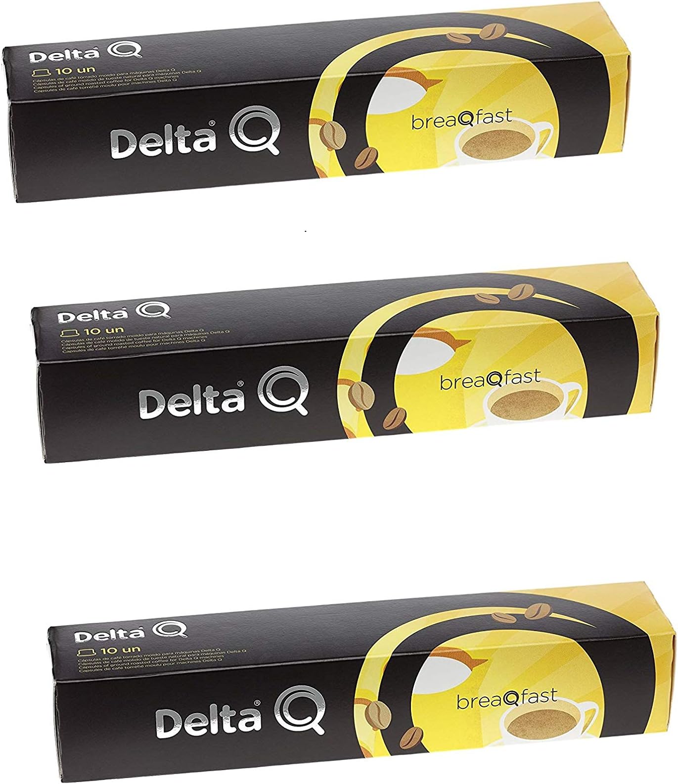 Pack Xl 30 Ground coffee intense and adulterated BREAQFAST- Especially good with a touch of milk - (adulterated) Delta Capsules Q - 3X10 = 30 capsules