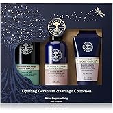 Neal's Yard Uplifting Geranium & Orange Collection with Geranium Essential Oil, For All Skin Types, Vegetarian Approved, Cruelty Free, 3 Piece Set