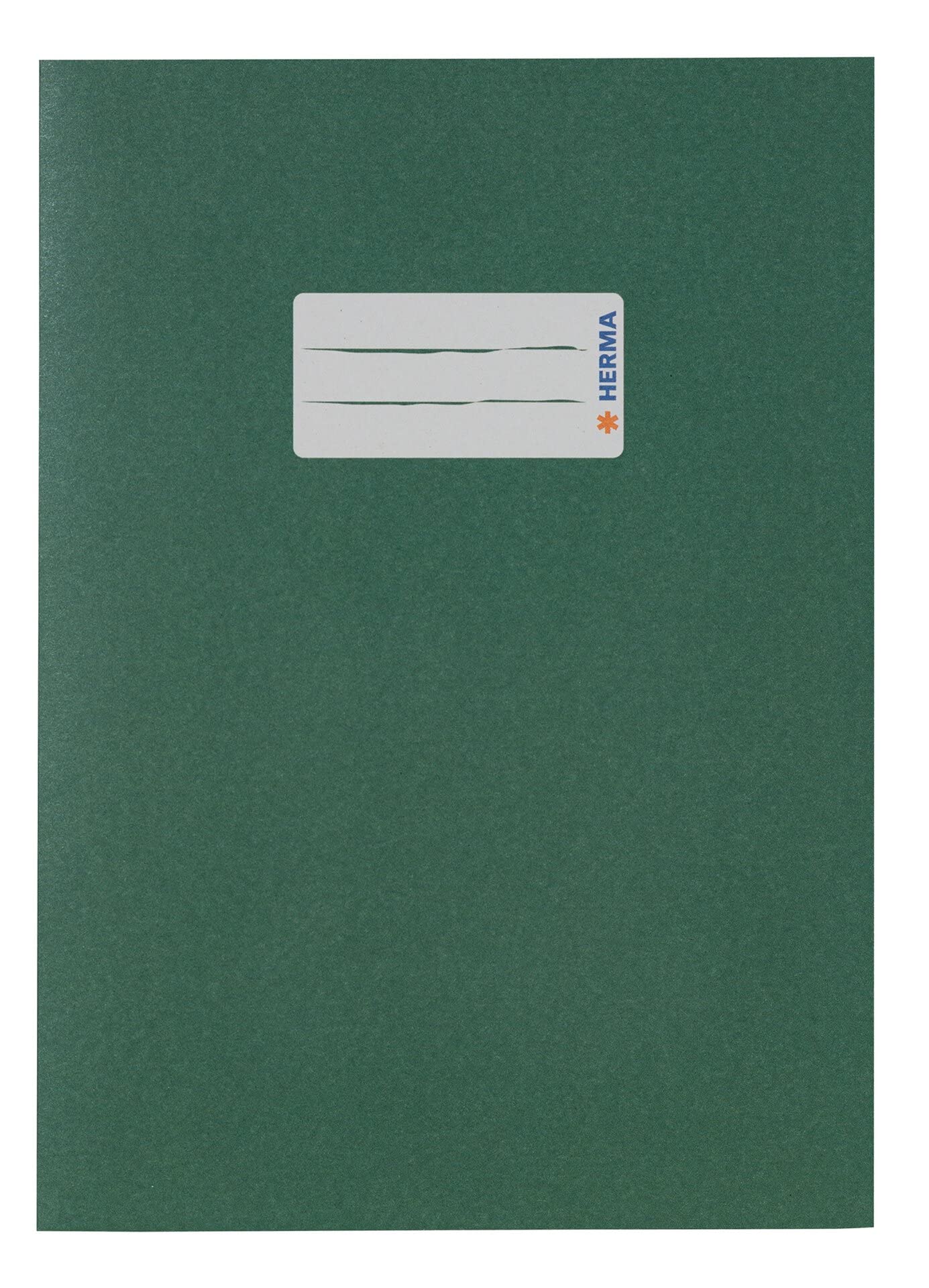 HERMA 5505 Paper Notebook Covers DIN A5, Book Covers with Labelling Field, Made of Strong Recycled Paper and Rich Colours, Set of 10 Exercise Book Protectors for School Books Green