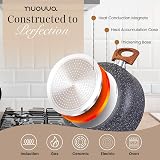 Nuovva Non Stick Pots and Pans Set Induction Marble 5pc with Lids view 3