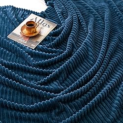 Vessia Flannel Fleece Navy Blue Throw Blanket