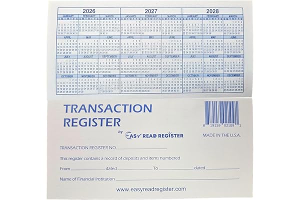 Checkbook Registers, 26-27-28 Calendars, Made in USA