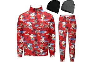 DOOPCCOR Men Track Suits Sets 80s outfit for men tracksuits sweatsuits 2 Piece sets Zip Casual Jogging 2 Knit Beanie