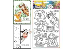 CHGCRAFT Funny Animal Clear Stamps Peek Animal Transparent Stamps Silicone Clear Stamp Seals for Carding Making DIY Scrapbooking Photo Album Decoration, 4.3x6.3 inch