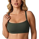 UNISSU Hugcurve Adjustable Sports Bra Square Neck Wireless Padded Yoga Workout Tops