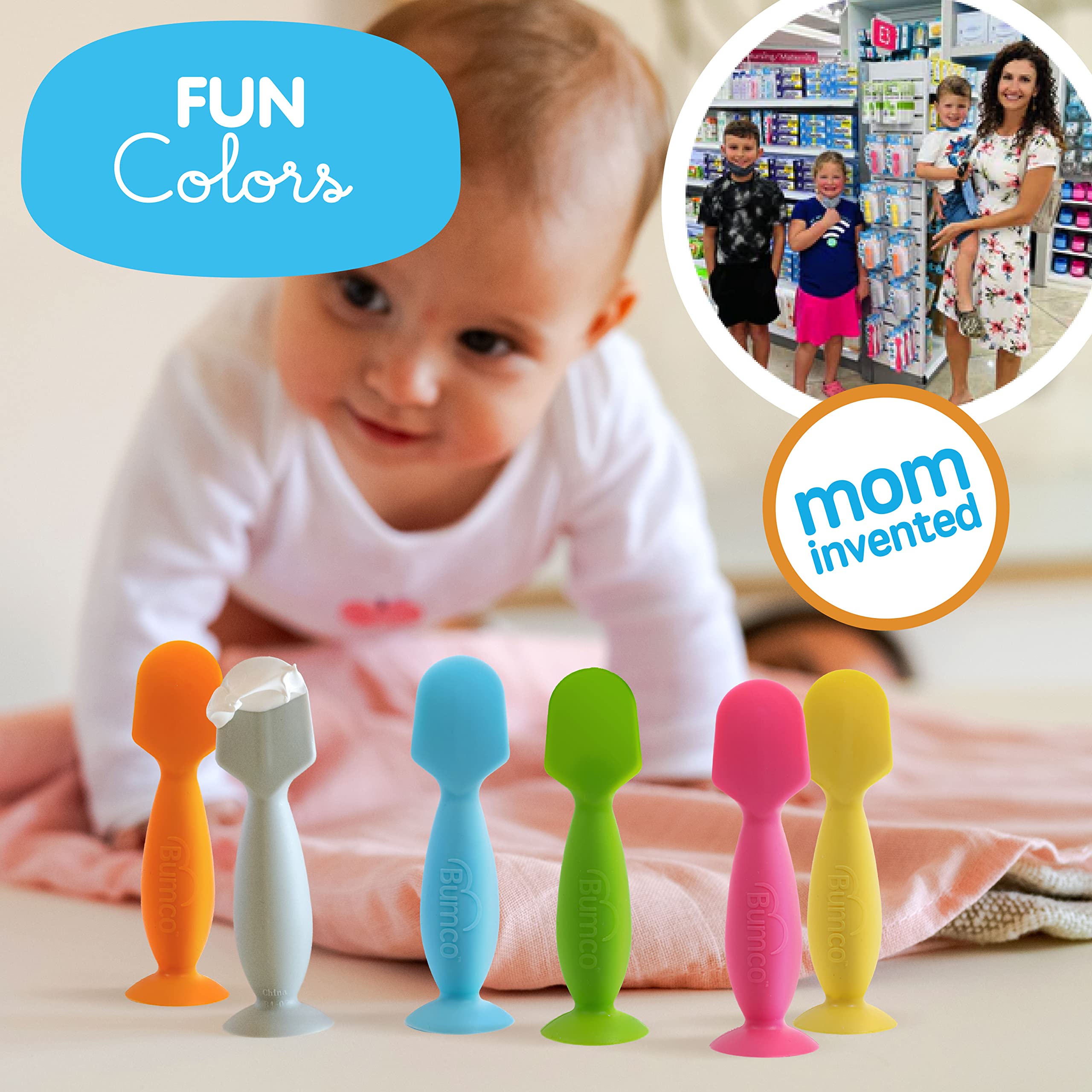 Bumco Mini Diaper Cream Spatula with Case - BPA-Free Butt Spatula Baby, Soft & Flexible Diaper Spatula, Diaper Cream Applicator, Mom-Invented Baby Must Haves, Diaper Bag Essentials, Butt Paste Spatula