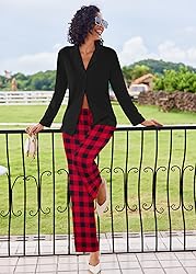 Ekouaer Women's Pajamas Sets Button Down Long