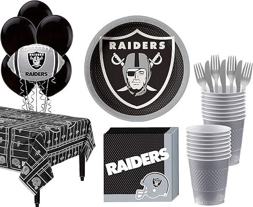 Amazon Com Party City Oakland Raiders Super Party Supplies For 18