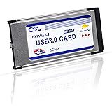 CSL - USB 3.0 Super Speed PCMCIA Express Card (34mm / 2 Port / compatible with Windows 7 + Windows 8) for Notebook / Laptop | internal USB Hub