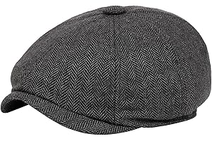20’s Themed Party Newsboy-Caps for Men - Herringbone Newsboy-Hat 8-Panel Gatsby Flat Hat 1920s Costume Acc