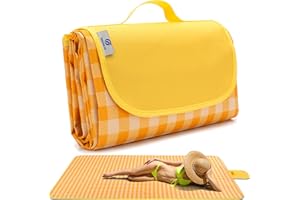 FashionLive Picnic Blanket Beach Mat Extra Large Sandproof Waterproof Camping Blanket Portable Travel Blanket Play Mat for Outdoor Indoor Family Women Men Kids Beach BBQ Park Grass, 79"x57"