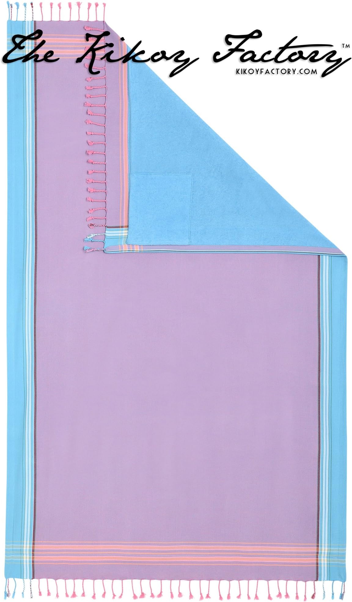 Kikoy Factory - Beach Towel / Sarong - Kikoy Towel 13226H5 - Color : Flamingo - Size : 95 x 165 cms