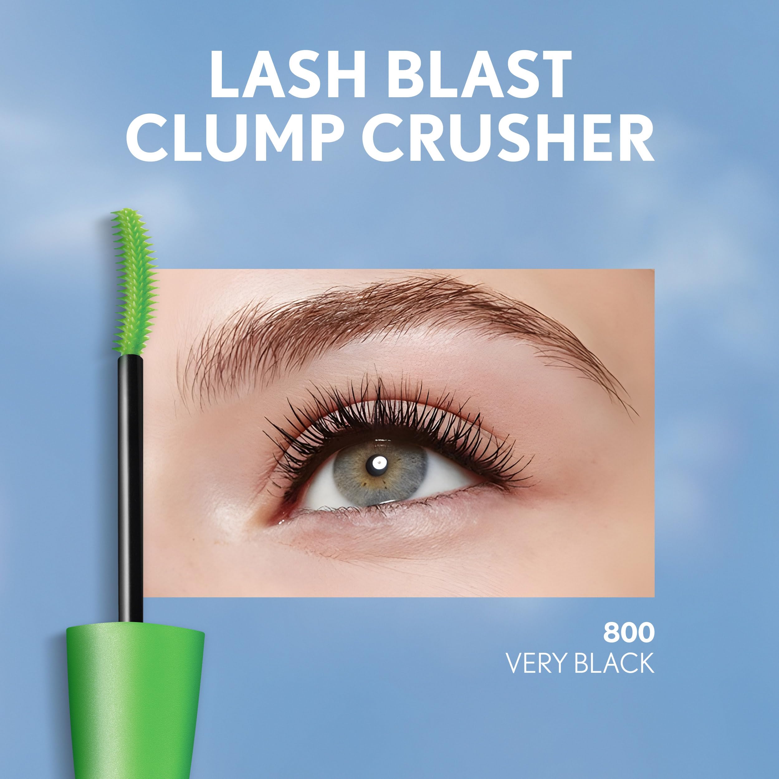 COVERGIRL Clump Crusher Mascara, 20X More Volume, Double Sided Brush, Long-Lasting Wear - 800 Very Black (Pack of 1)