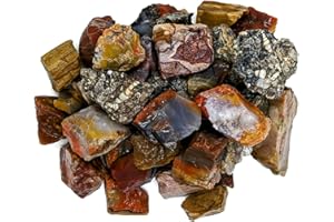 MOOSEMAN MINERALS 3 lbs Bulk Rough Agate, Jasper, Petrified Wood Stone Mix - 1 to 2 Inch Mixed Sizes. Natural Stones Perfect for Rock Tumbling, Wire Wrapping, Fountain, Decoration, Lapidary or Energy Stones