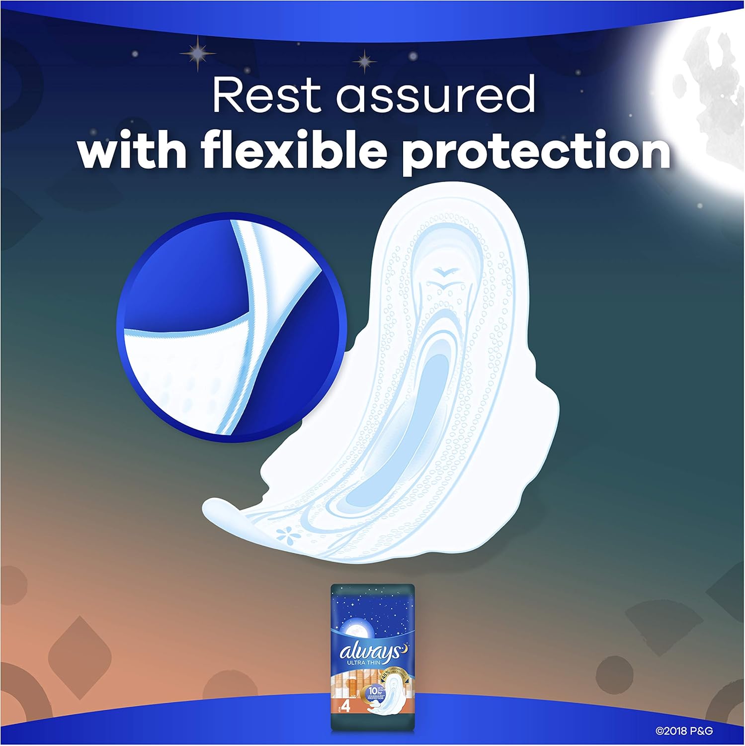 Always Ultra Thin, Size 4, Overnight Pads With Wings, Unscented, 52 Count (Pack of 3): Health & Personal Care