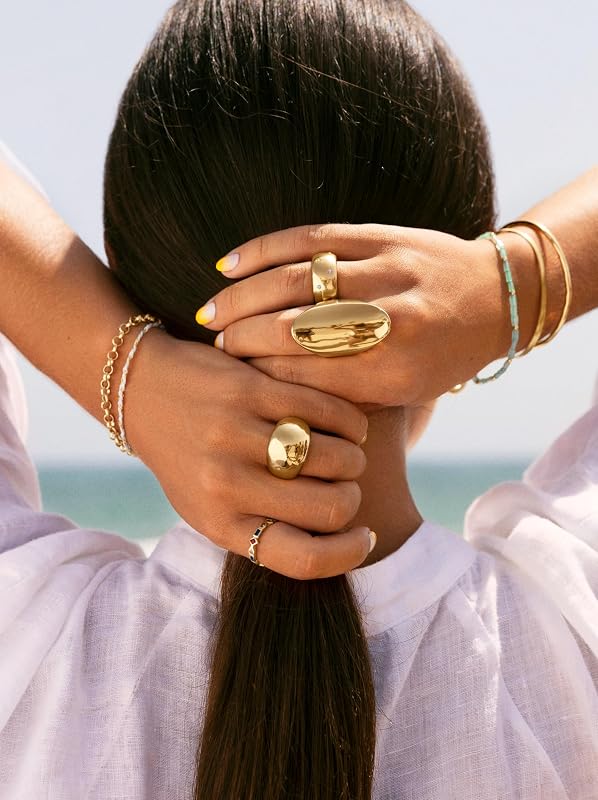 Anillo Mujer Curve Rainbow Baño Oro