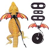 ADOGGYGO Bearded Dragon Lizard Leash Harness, 3 Size Pack, Orange | Soft Leather Wing Harness, Sturdy Leash, Adjustable, For Bearded Dragon Lizard Reptile, Great for Outdoor Walking