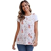 Nanxson Women Cobbler Apron Cotton Smock with 2 Patch Pockets, Printed Apron with Buttons for Work Chef kitchen