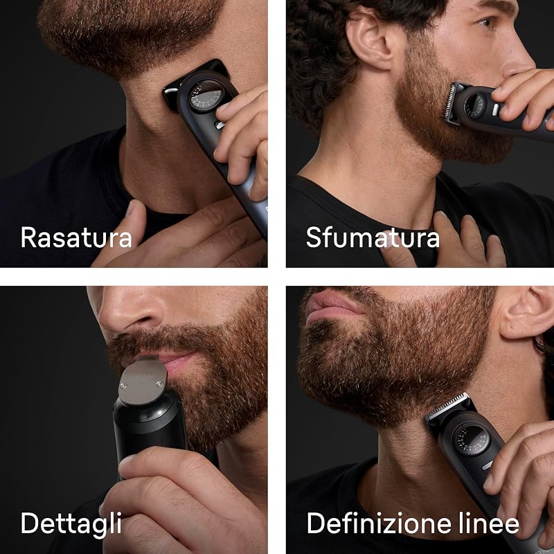 Serie 7 Regolabarba Uomo, 12 Accessori, Custodia BT7545 Grigio