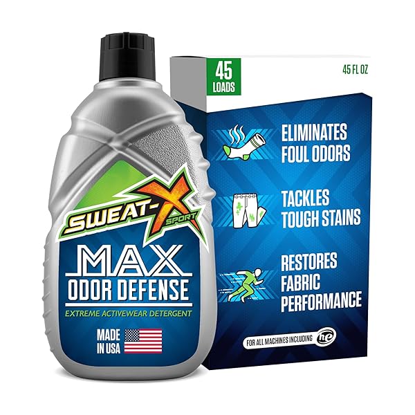 SWEAT X MAX ODOR DEFENSE LAUNDRY DETERGENT LIQUID...