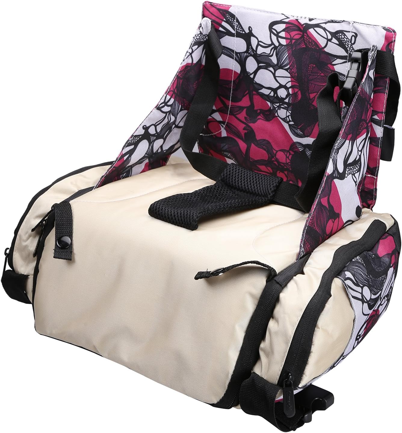 URBAN KINGS Multi-Function Baby Booster seat,Baby Diaper Bag, Mummy Bag (Pink Print)