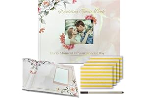 FIESTA BRANDS Wedding Guest Book & Photo Album - Guestbook Alternative for Engagement, Bridal Shower & Wedding Reception