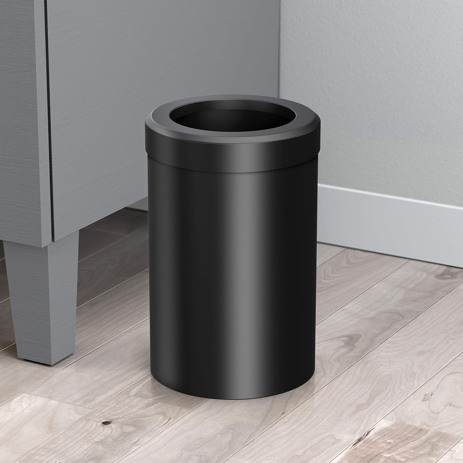 Gatco 1912 Modern Round Waste Basket, Matte Black Home