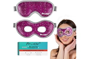 PROCIV 2PCS Cooling Eye Mask - Gel Eye Mask Reusable Gel Beads Hot Cold Compress with Velvet Plush Cold Eye Mask for Dark Circles Puffiness Dry Eye Headache for Men Women Sleeping Ice Eye Mask (Rose Red)