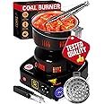 Hookah Coal Burner for Hookah – Premium FIRE Tower Multipurpose Electric Stove for Hookah Coals Burner for Shisha, Free Hookah Tongs, overheat Protection, Hookah Charcoal Burner for Hookah Cubes